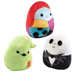 Jack Sally Oogie Boogie 5” Disney NBC Original Squishmallows Plush 3 Piece Set